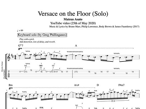 versace in the floor chords|versace on the floor guitar chords.